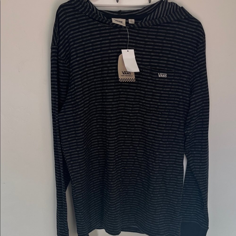 Vans Black and White Striped Hoodie